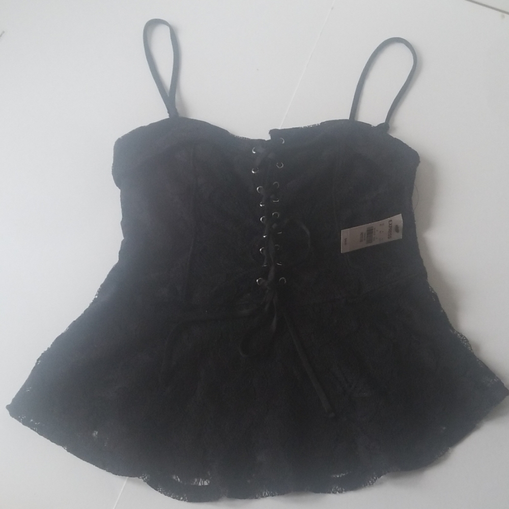 Express NEW one eleven top  lace corset sexy nwt